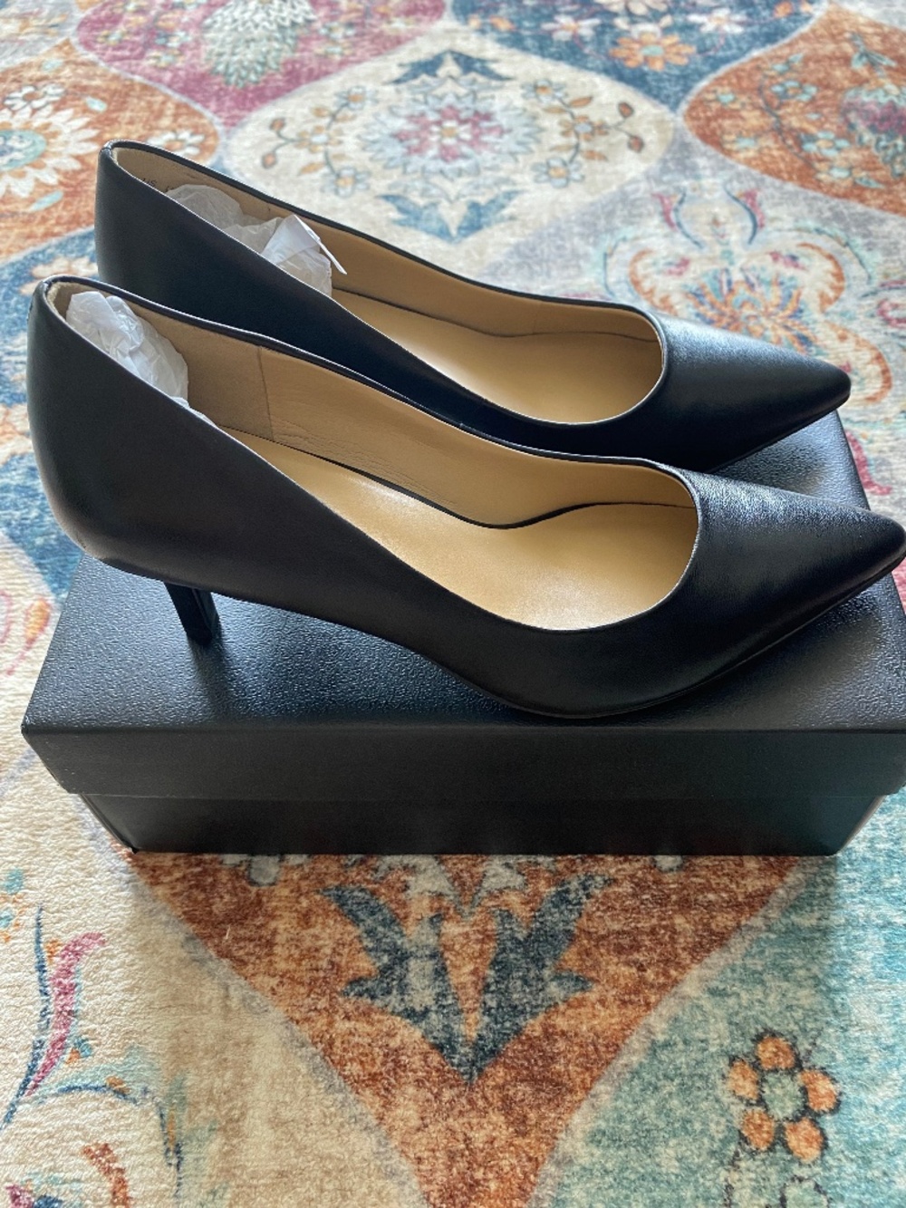 NIB Naturalizer Everly Black Genuine Leather Comfort Pumps 7W